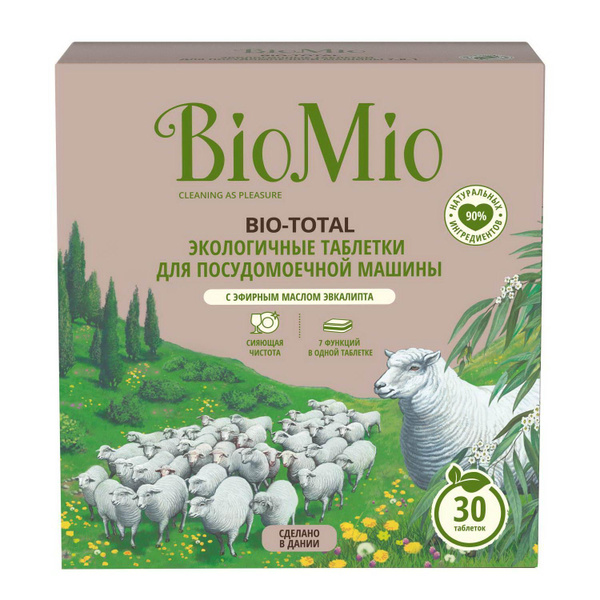 Таблетки для посудомоечной машины BIO MIO Bio-Total Эвкалипт 30шт ...