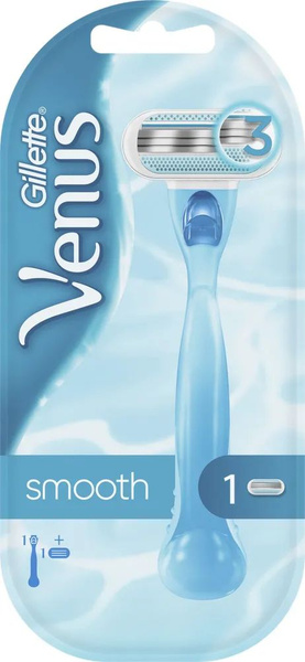 GILLETTE Женский станок для бритья Venus Smooth и 1 сменная кассета ...