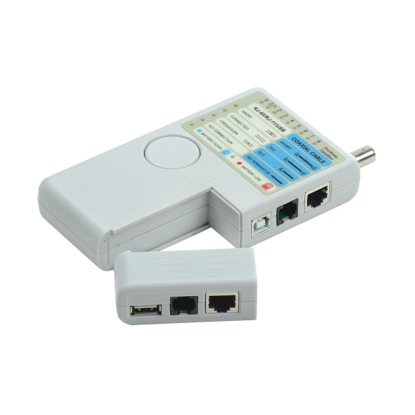 Тестер для витой пары 4в1 RJ45/RJ11/BNC/USB ITK, с элементом питания ...