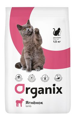 ORGANIX Сухой корм Для кошек с ягненком 1,5 кг - купить с доставкой по ...