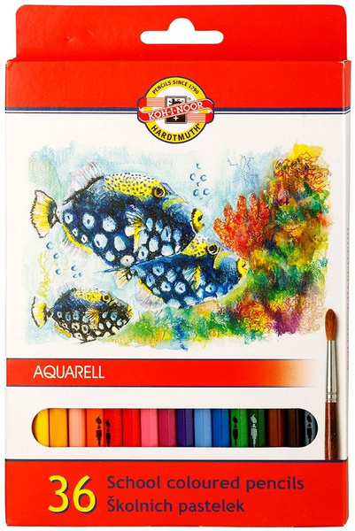 Карандаши цветные 36 цветов акварельные Koh-i-Noor Fish Aquarell ...