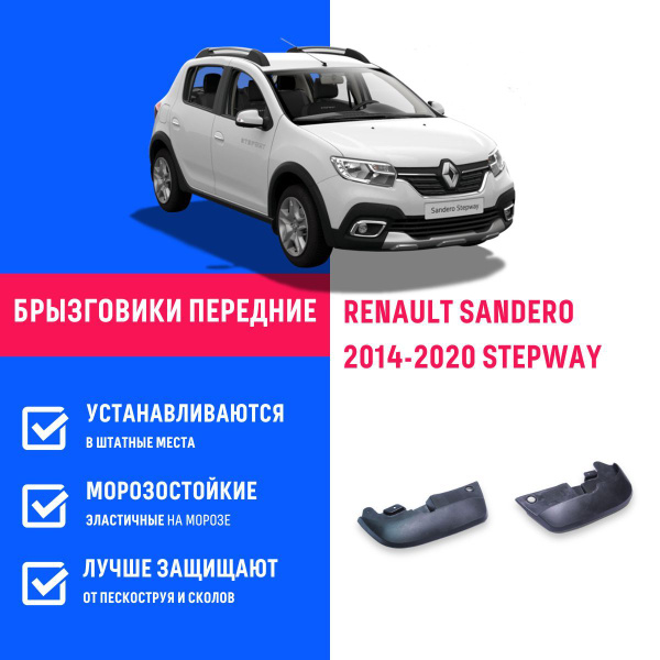 Брызговики передние RENAULT SANDERO, Рено Сандеро - REMOEM арт ...