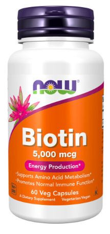 Биотин NOW Biotin 5000 mcg 60 капсул - купить с доставкой по выгодным ...