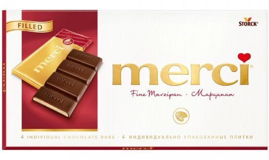 Шоколад "MERСI" (Мерси)С марципаном 112гр.*5шт. - купить с доставкой по ...