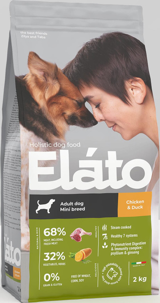 ЭЛАТО/ Elato Holistic корм для взрослых собак мелких пород с курицей и ...