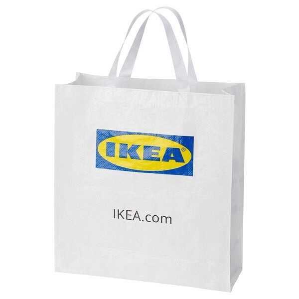 Пакет КЛАМБИ ИКЕА (KLAMBY IKEA), 42x38x15 см, сумка-шоппер, белый ...