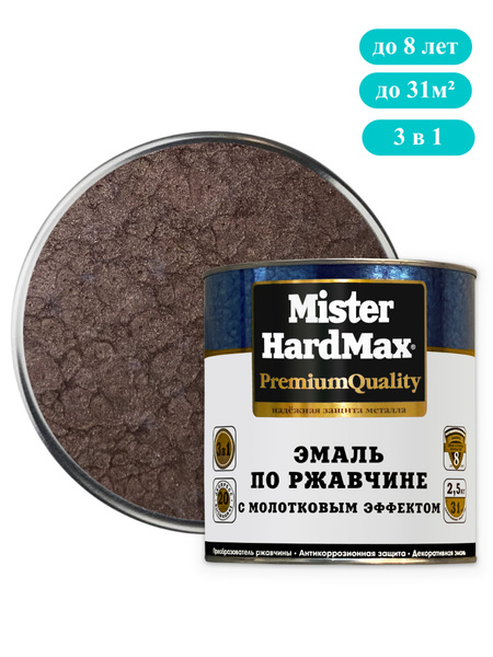 Эмаль MISTER HARDMAX по ржавчине "с молотковым эффектом"/33. Молотковая ...