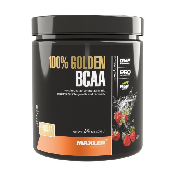 Аминокислоты 100% Golden BCAA Maxler, 210 г, вкус: клубника - купить с ...