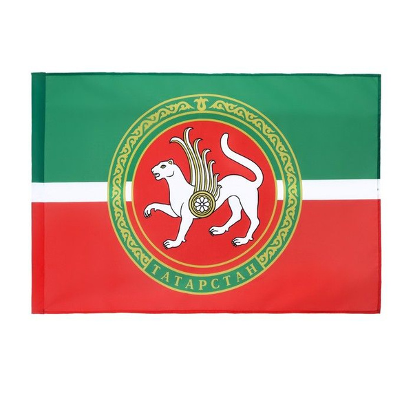 Флаг Татарстана, 90 х 135, полиэфирный шелк, без древка / 9472319 ...