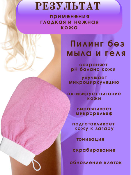 Рукавичка кесе для пилинга кожи тела отшелушивающая для бани из ...