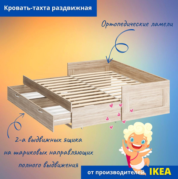 Односпальная кровать раскладная, односпальная с дополнительным местом ...