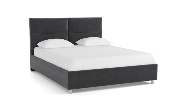 ASKONA Двуспальная кровать, ORLANDO с ПМ 180х200 Тк. Sky Velvet 38, с ...