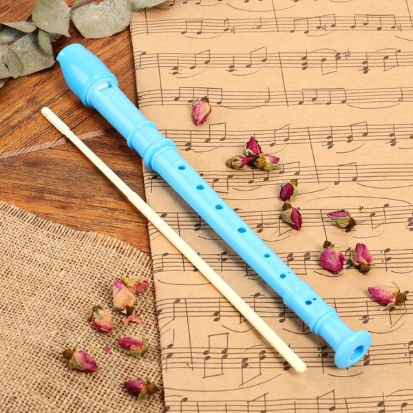 Блокфлейта, голубая, немецкая система, сопрано, 30 см - купить с ...