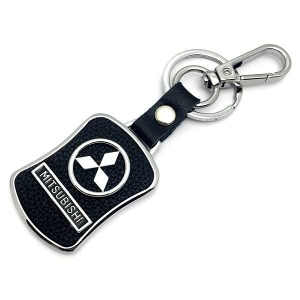 Брелок MITSUBISHI (Митсубиси) металл, кожа, для ключей и автомобиля ...