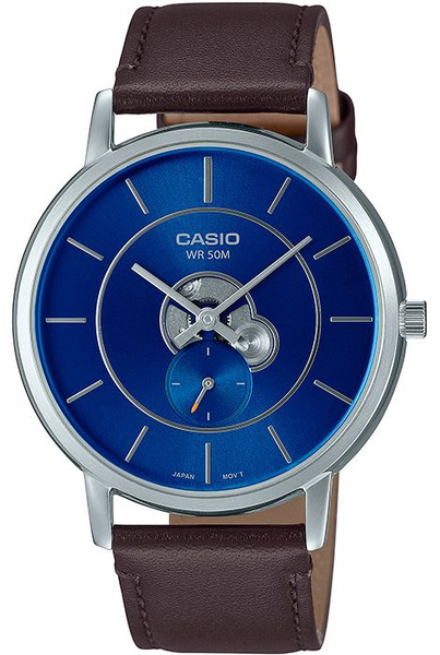 Мужские кварцевые наручные часы Casio MTP-B130L-2A с кожаным ремешком ...