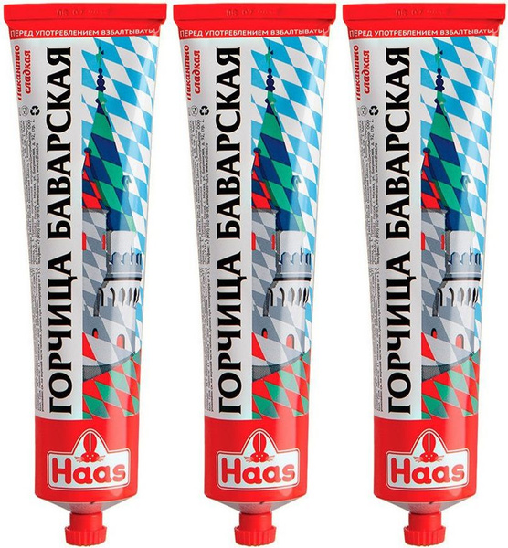Горчица Haas Баварская пикантно-сладкая 200 мл, комплект: 3 упаковки по ...