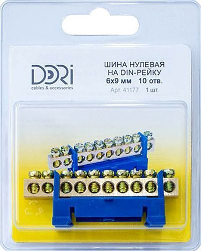 Шина нулевая DORI на дин-рейку 10 отверстий, 1шт - купить по выгодной ...