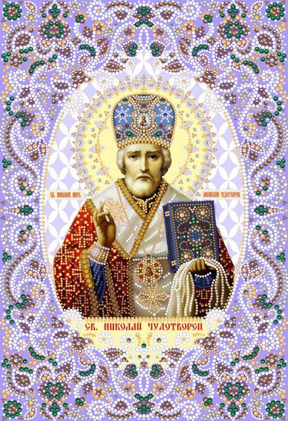 Набор для вышивания бисером и бусинами "Николай Чудотворец" / RK Larkes ...