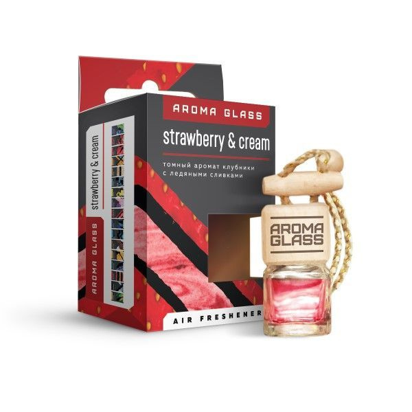 Ароматизатор (Освежитель) Автопарфюм Aroma Glass Strawberry&Cream ...
