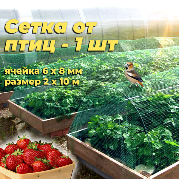 Сетка от птиц садовая для защиты клубники, вишни, черешни, капусты ...