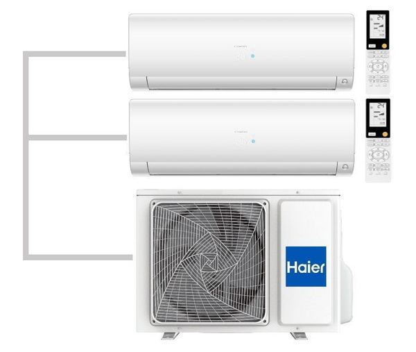 Mульти сплит-система на 2 комнаты 25+35 кв.м. HAIER AS25S2SF2FA-W ...