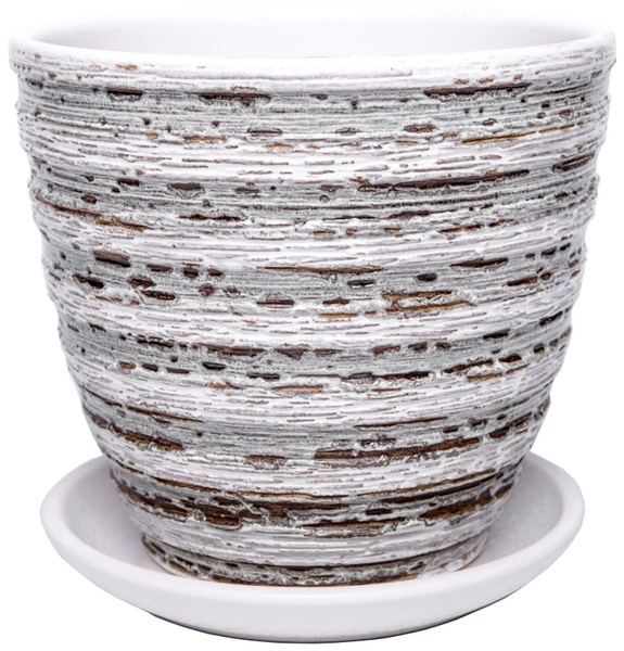 Горшок Кукушка d12 см керамический белый с подставкой купить на OZON по ...