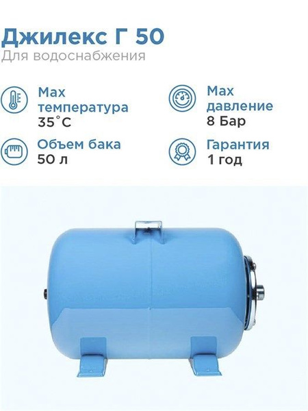 Гидроаккумулятор для водоснабжения 50л Джилекс Г 50 ХИТ синий ...