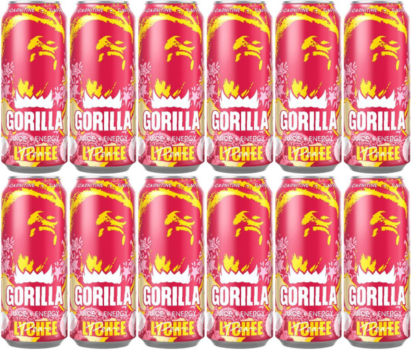 Энергетический напиток Горилла Личи-Груша (Gorilla Lychee-Pear) 0.5 л ж ...