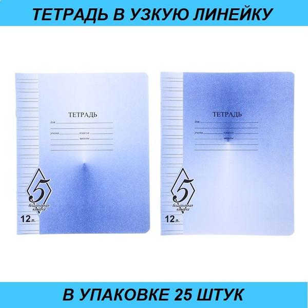 КФОБ Тетрадь 12 листов узкая линейка Великолепная пятерка, бумажная ...
