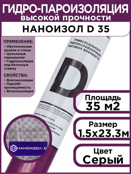 Гидропароизоляция для кровли, пола, стен НАНОИЗОЛ D 35 м2 и ...