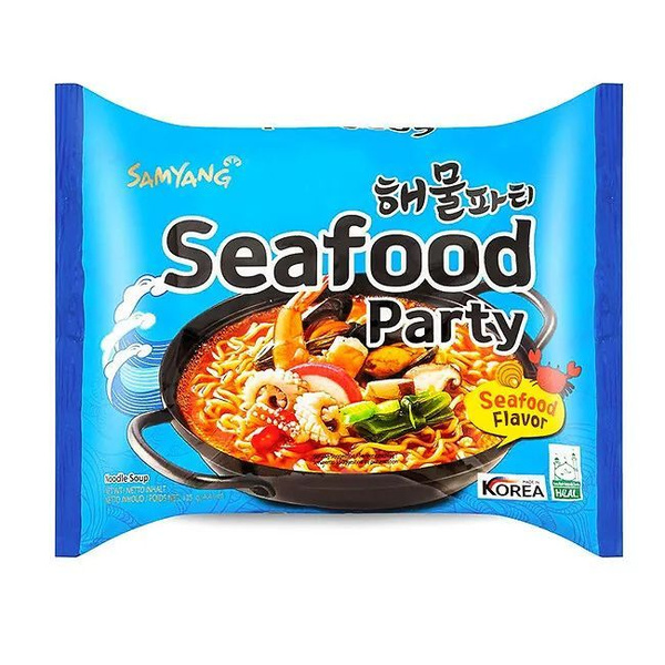 Лапша быстрого приготовления Samyang Seafood Party Ramen со вкусом ...