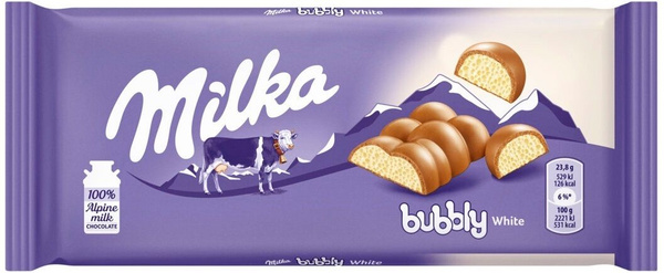Шоколадная плитка Milka White Bubble / Милка Вайт Бабл 95гр (Германия ...