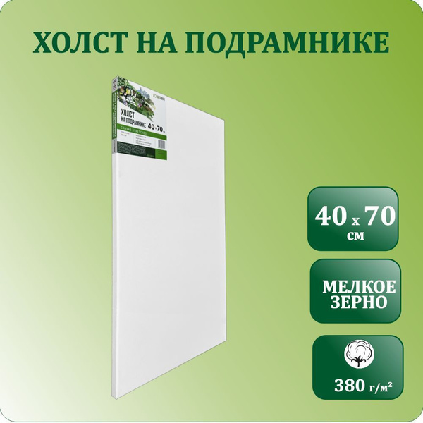 Холст на подрамнике грунтованный для рисования, размер 40х70 см ...