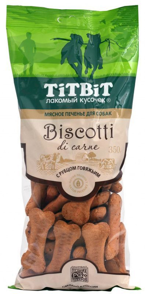 TiTBiT 3шт х 350г печенье Бискотти с рубцом говяжьим для собак - купить ...