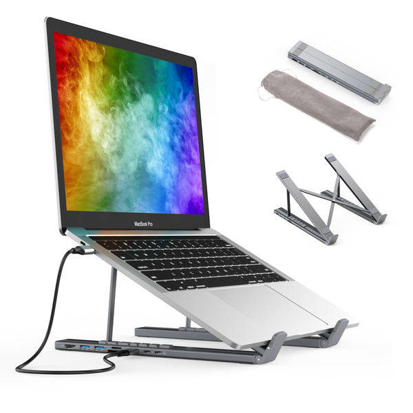 Складная подставка для ноутбука с USB HUB, 4K HDMI портом, 2 USB 3.1 ...