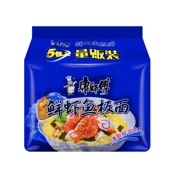 KangShiFu Лапша быстрого приготовления с с креветками и рыбой (5pack ...