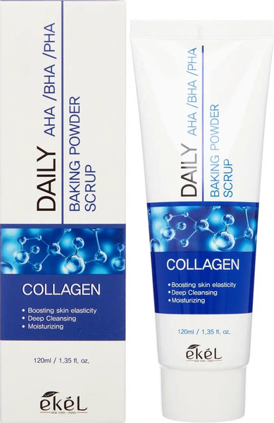 EKEL / Экель Daily Baking Powder Scrup Collagen Скраб для лица с содой ...