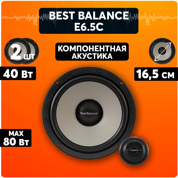 Колонки для автомобиля Best Balance E6.5C,16,5 см, 2 динамика, 2 ...