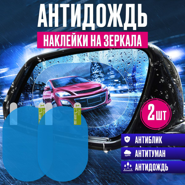 Пленка антидождь для боковых зеркал / водоотталкивающая пленка для авто ...
