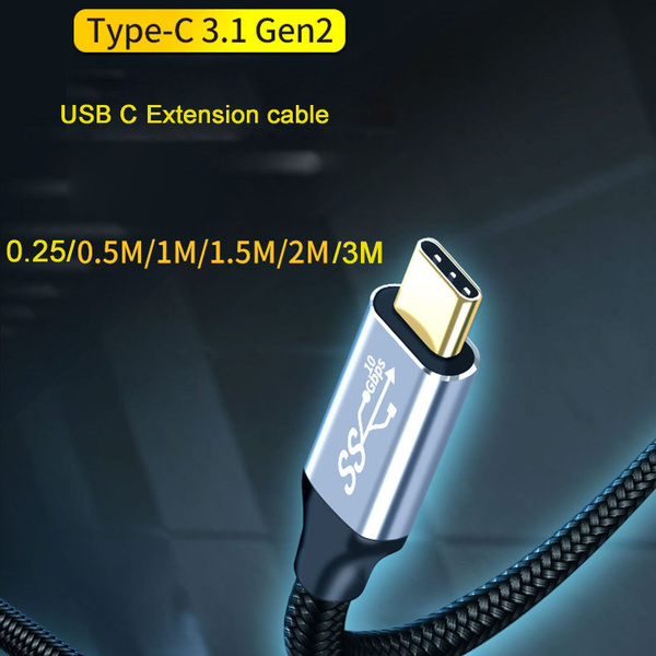 Удлинительный кабель USB C PD100W, удлинитель типа папа-мама 3.1 Gen2 ...