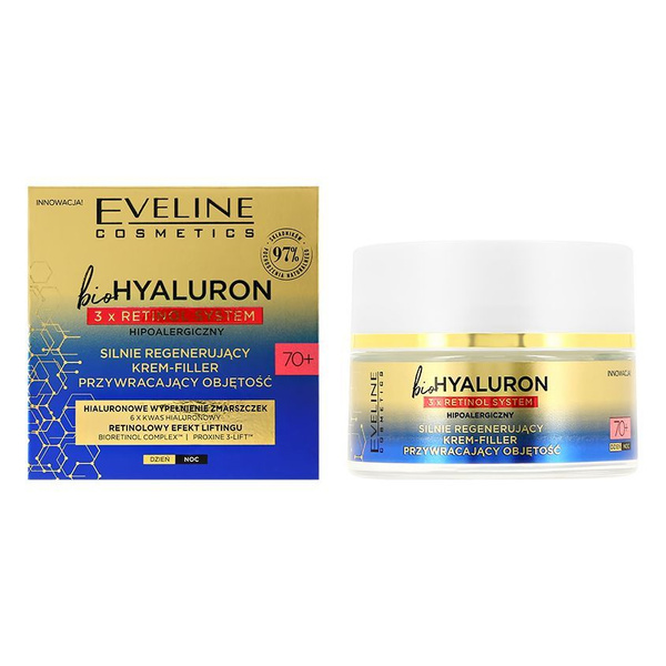 Крем-филлер для лица EVELINE BIO HYALURON регенерирующий 70 ...