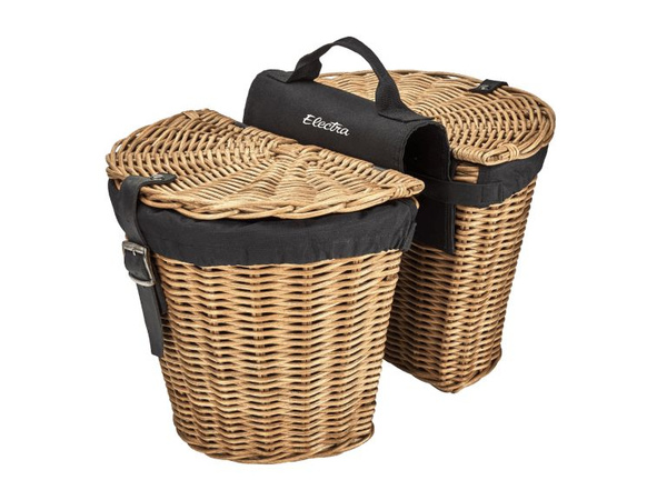 Корзина для велосипеда Electra Rattan Natural задняя сбоку на багажник ...