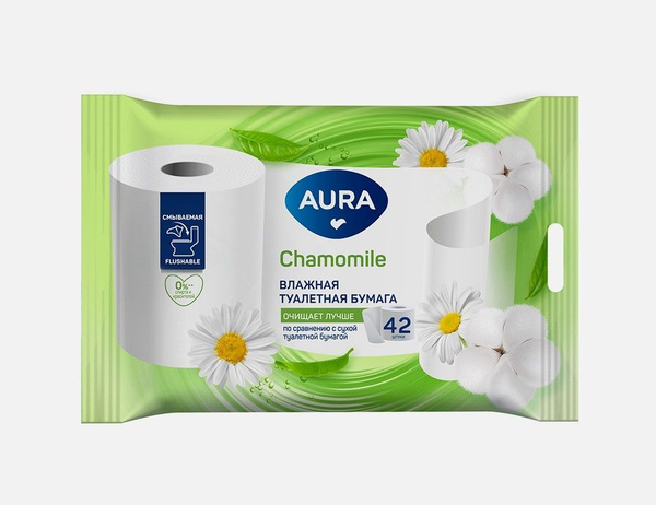 Aura Туалетная бумага влажная 42 шт - купить с доставкой по выгодным ...