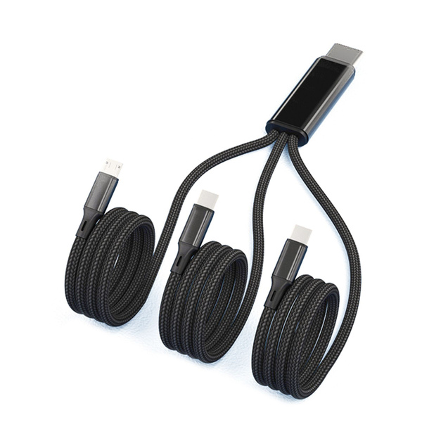 Универсальный кабель 3 в 1 типа C к Micro USB + двойной зарядный кабель ...