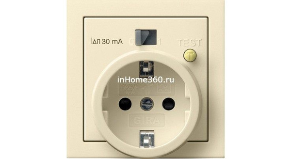 Розетка F100 Gira с УЗО 30 мА ток утечки Крем 0477111 купить на OZON по ...