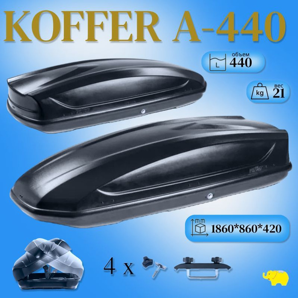 Багажный бокс KOFFER А-440_ЧМ - купить по доступным ценам в интернет ...