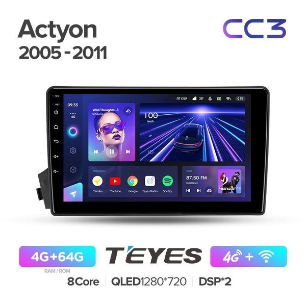 Магнитола SsangYong Actyon kyron C100 2005 - 2011 Teyes CC3 4/64Гб ...