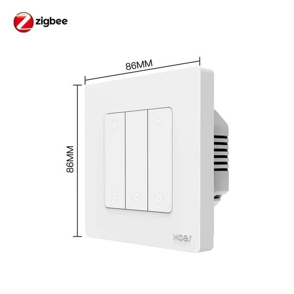Выключатель для штор белый кнопочный клавишный MOES ZigBee RF Smart ...