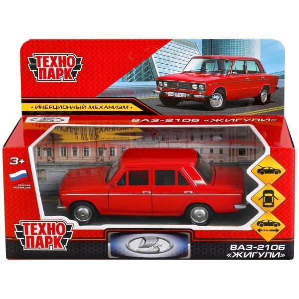 Машинка металлическая ТехноПарк ВАЗ-2106 Жигули 12см 2106-12-RD ...