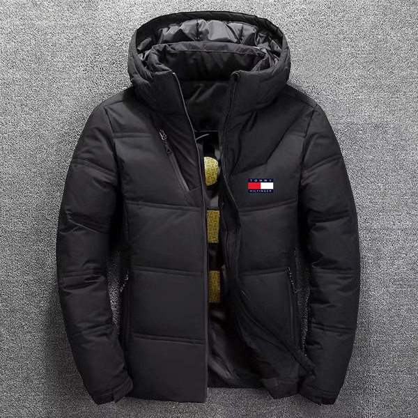 Пуховик Мужской, Женский Tommy Hilfiger черный Полиэстер, размер 50 ...